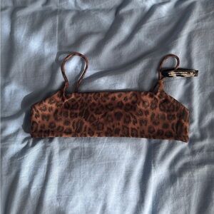 ARK SWIMSWEAR Square Bikini Top Leopard sz medium